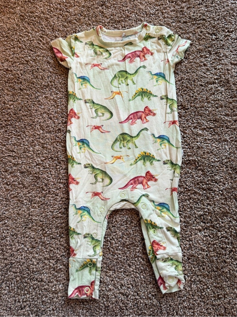 POSH PEANUT Bamboo Short Sleeve Baby Romper in Buddy